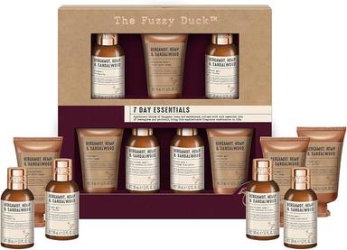 The Fuzzy Duck Bergamot, Hemp & Sandalwood Men's 7 Day Essentials Gift Set