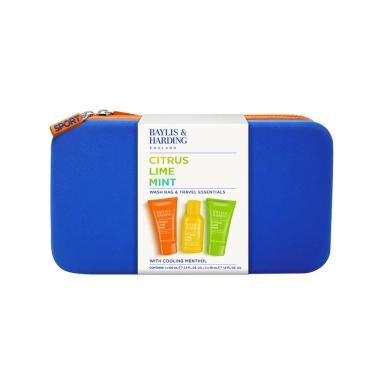 Citrus, Lime & Mint Men's Wash Bag & Travel Essentials Gift Set