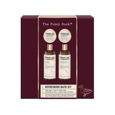 The Fuzzy Duck Bergamot, Hemp & Sandalwood Men's Refreshing Bath Kit Gift Set
