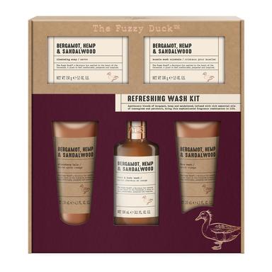 The Fuzzy Duck Bergamot, Hemp & Sandalwood Men's Refreshing Wash Kit Gift Set