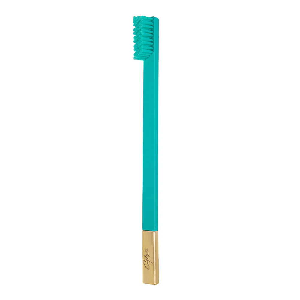 Toothbrush Turquoise Blue Gold Medium  image 2