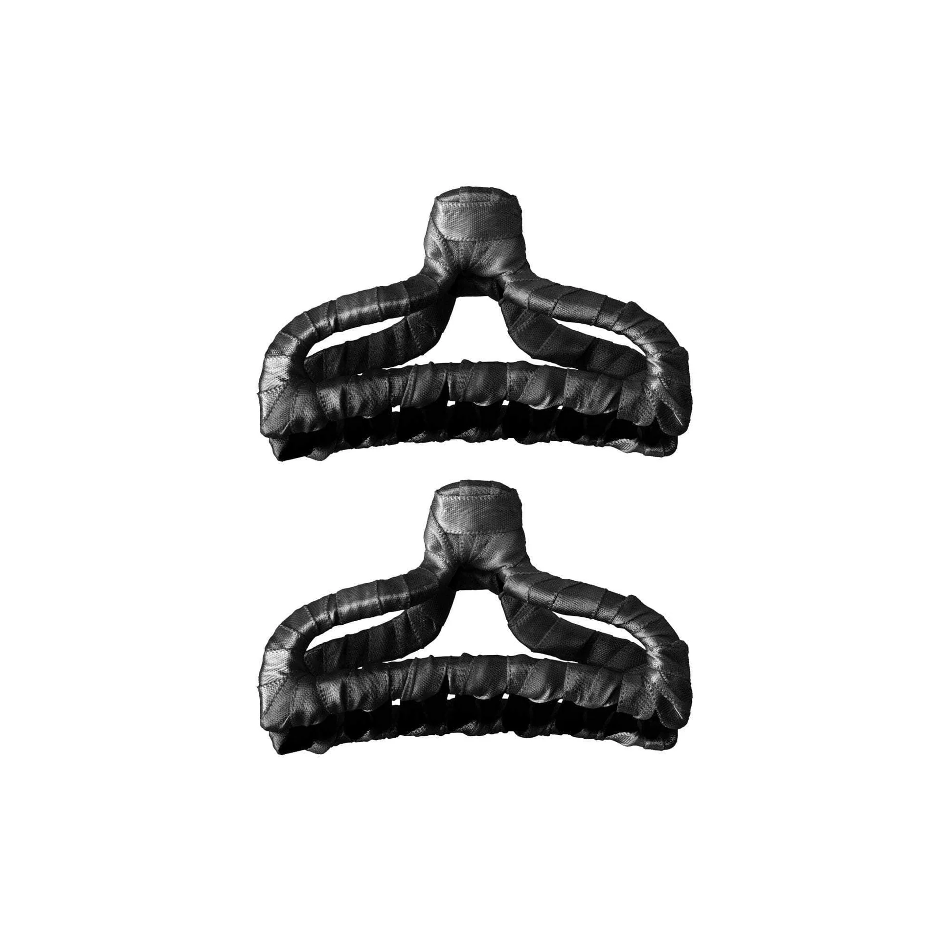 Satin Claw Hair Clip Set Black  image 2