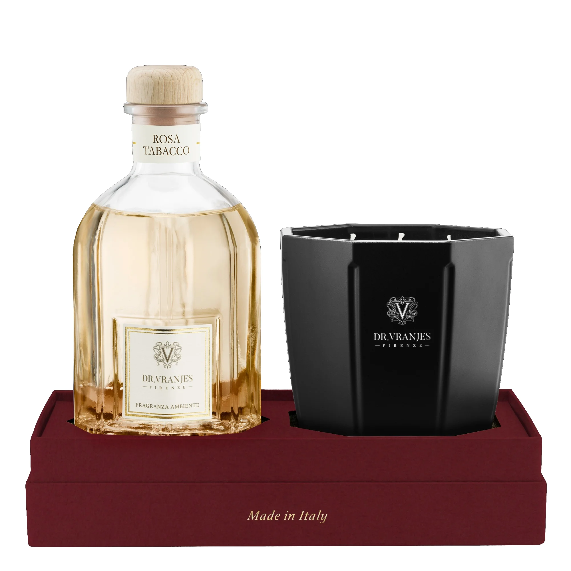 Set 500ml Diffuser &  Candle Rosa Tabacco