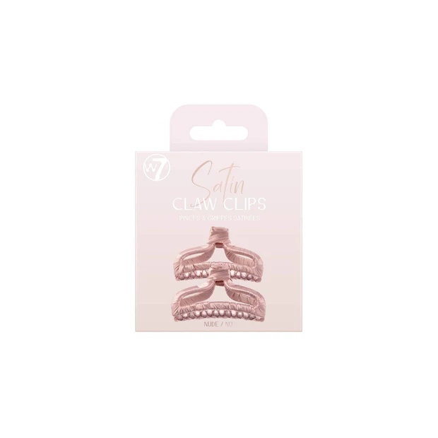 Satin Claw Hair Clip Set Nude 